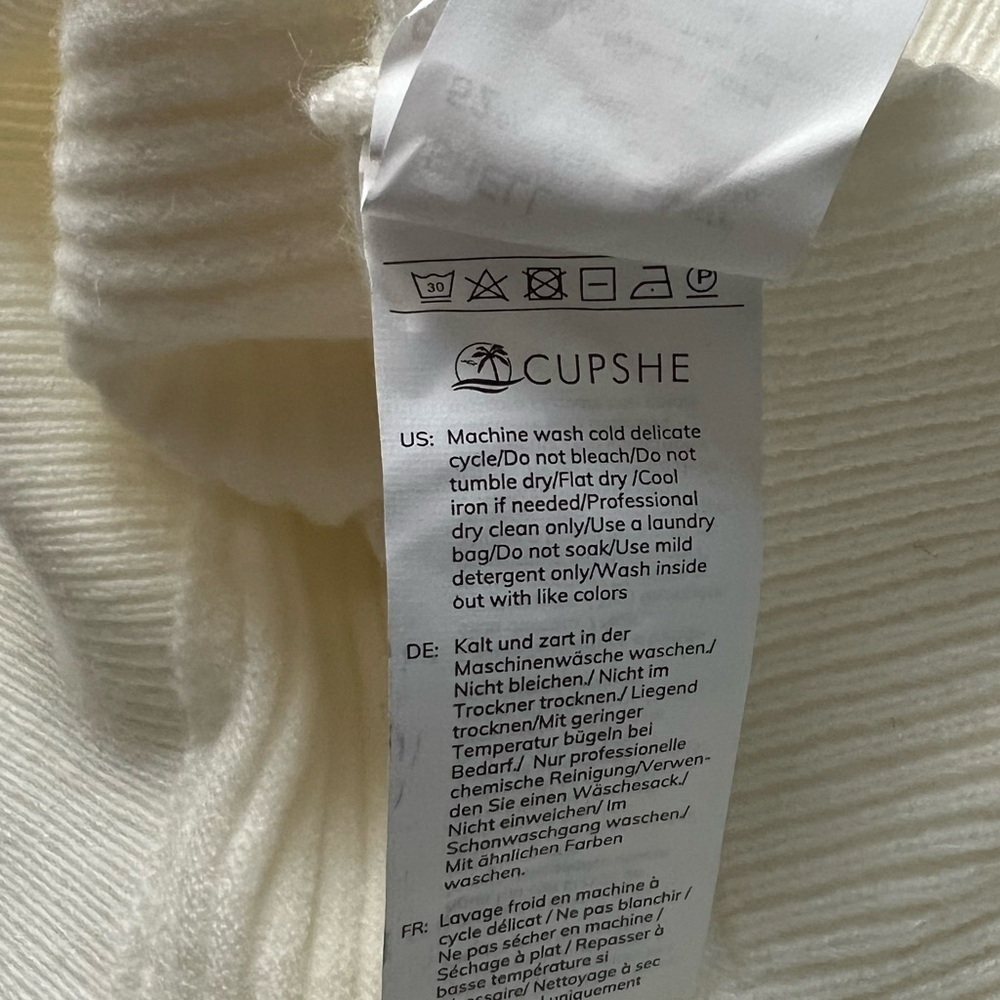 Cupshe Elegant Off White NWT Off Shoulder Women's Sweater - XL - Picture 7 of 7